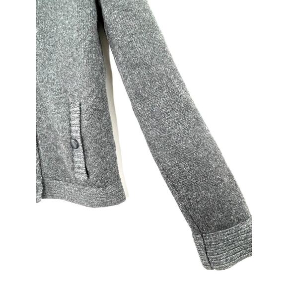 GAP 100% Wool Faux Shearling Collar Button Front Cardigan Gray Size Medium - Picture 5 of 12